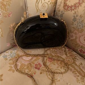 Rare Bullock’s Vintage Made in Italy Black Lucite Handmade Crossbody Bag